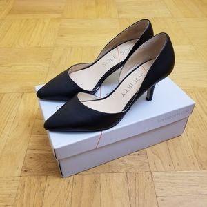 Sole Society Jenn Black Leather D'orsay Pump